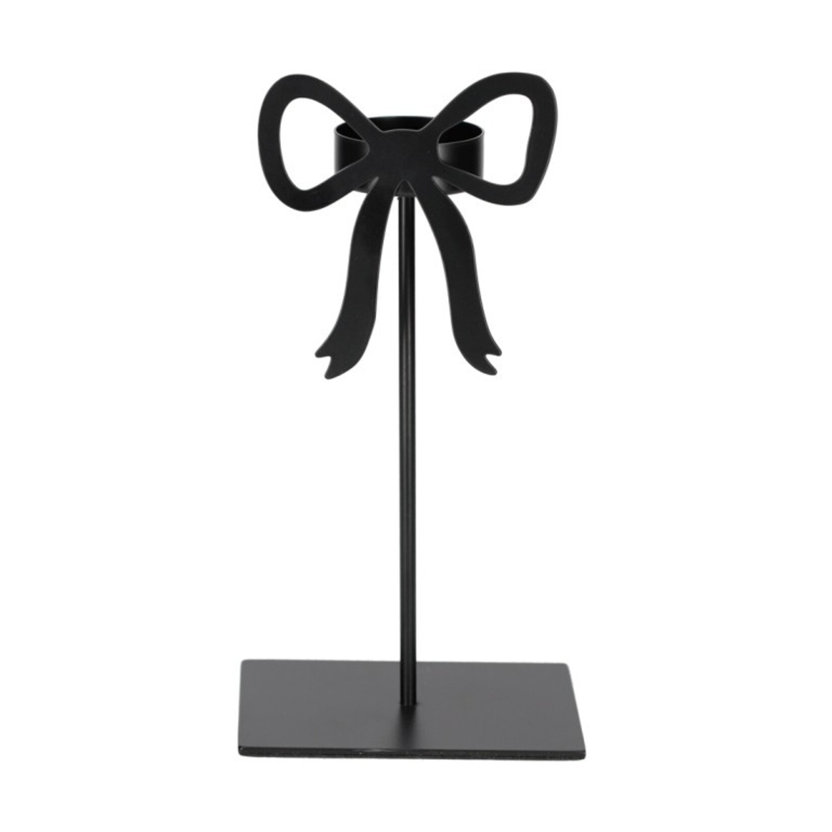 Theelichthouder STRIK - Metaal - Zwart - 10 x 7 x 20 cm