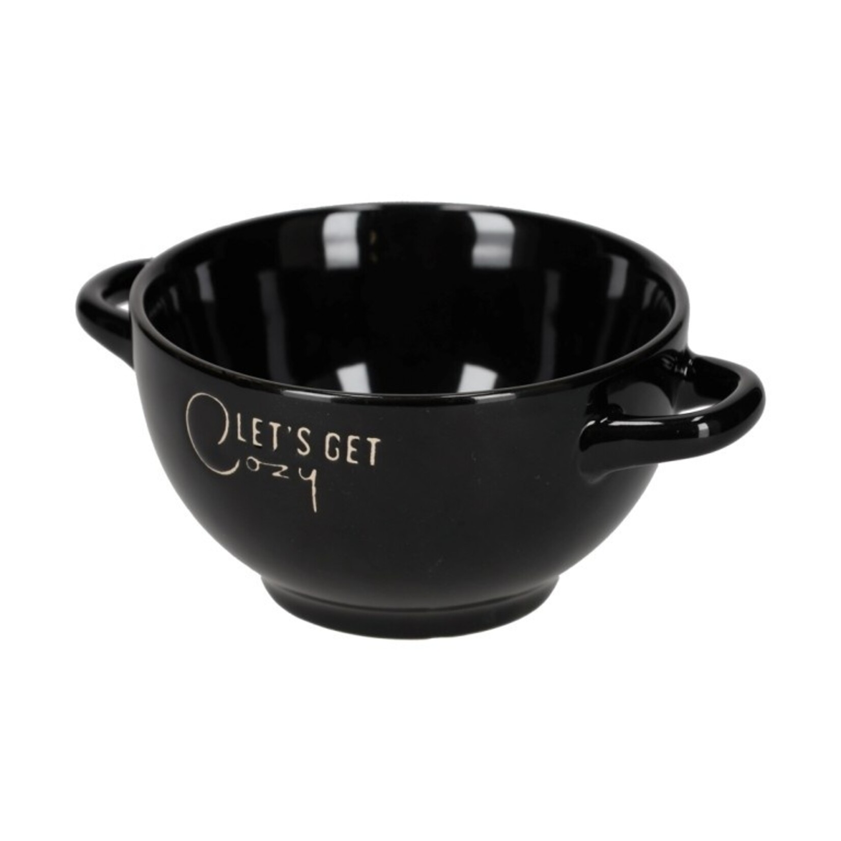Soepkom "Let's get cozy" - Keramiek - Zwart - 850ml