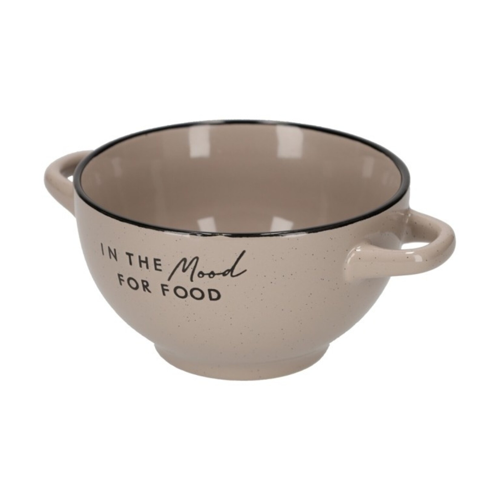 Soepkom "In the mood for food" - Keramiek - Taupe - 850ml