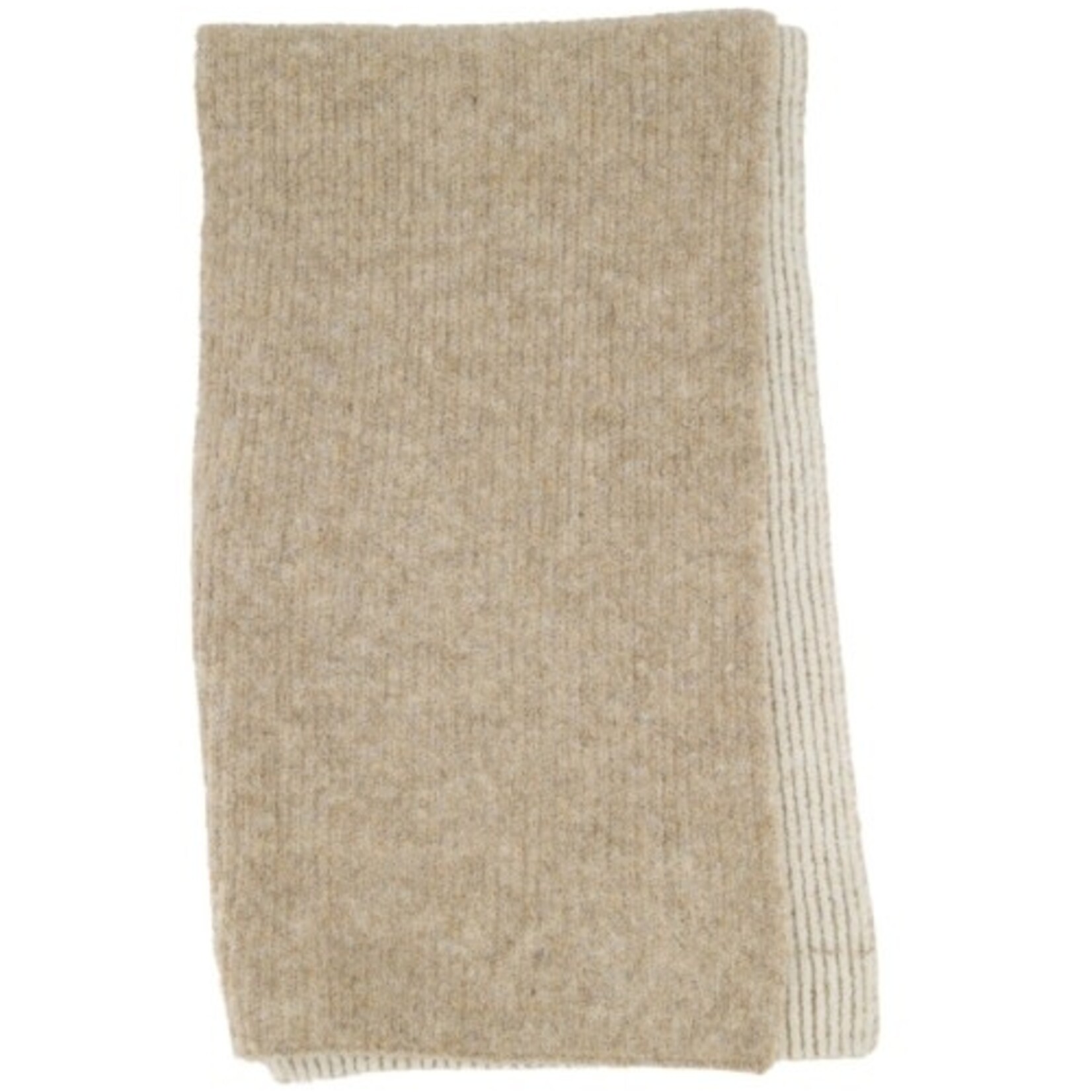 Zusss Sjaal gebreide rib - Acryl/Polyester/Elasthan - Taupe