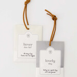 Zusss Geurzakjes - "Liever dan lief" en "Lovely day" - Off white/Grijsblauw - 6x8cm - Set van 2