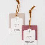 Zusss Geurzakjes - "Puur geluk" en "Warm hugs" - Zand/Donkerrood - 6x8cm - Set van 2