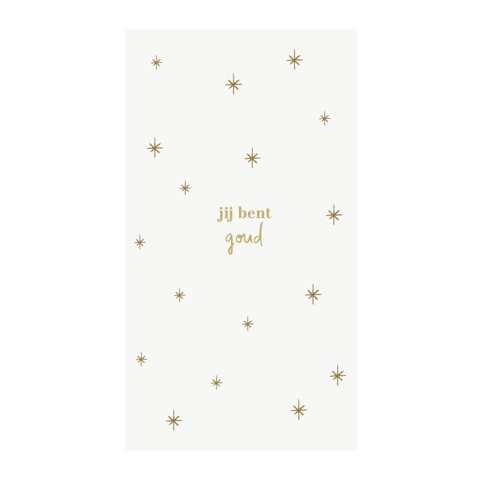 Zusss Servetten - "Jij bent goud" - Wit/Goud - 11 x 20 cm