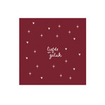 Zusss Servetten - "Liefde en geluk" - Donkerrood/Wit - 12,5x12,5cm