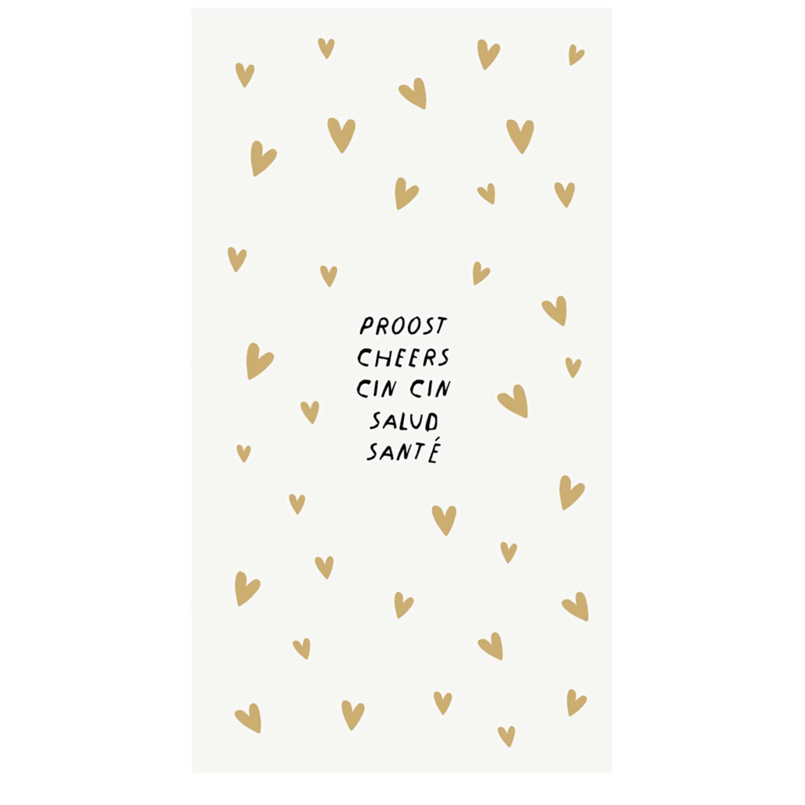 Zusss Servetten - "Santé" - Wit/Goud - 11 x 20 cm