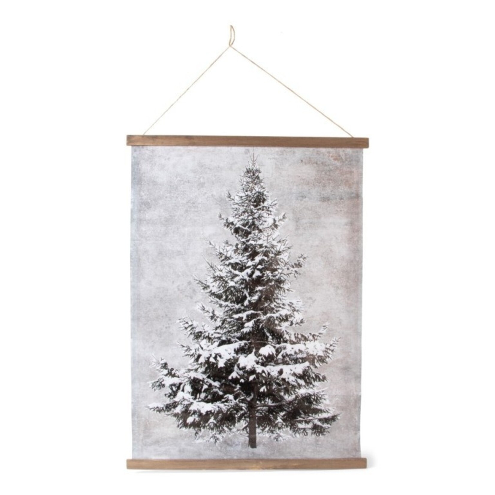 Poster Kerstboom - LED - Canvas - Grijs - 47 x 65 x 2 cm