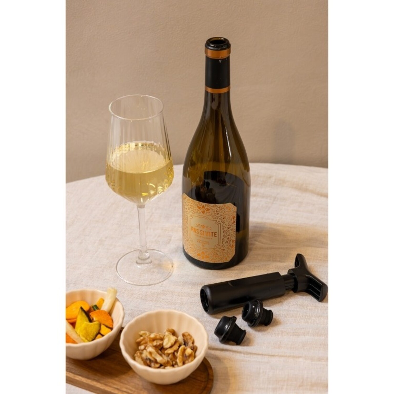 Wijnglazen (wit) ELIN - Glas - Transparant - Set van 2