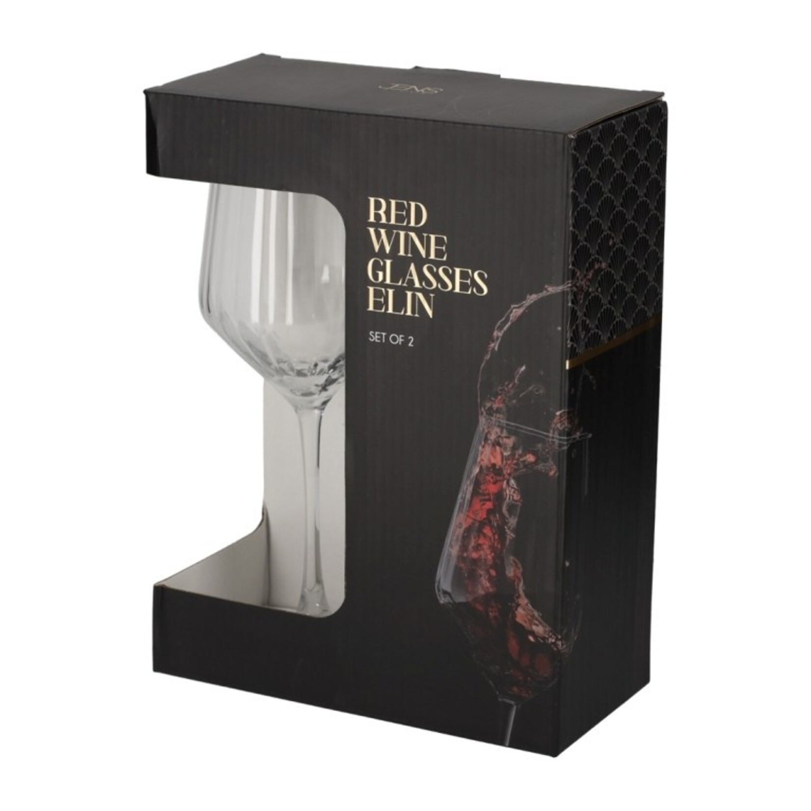 Wijnglazen (rood) ELIN - Glas - Transparant - Set van 2