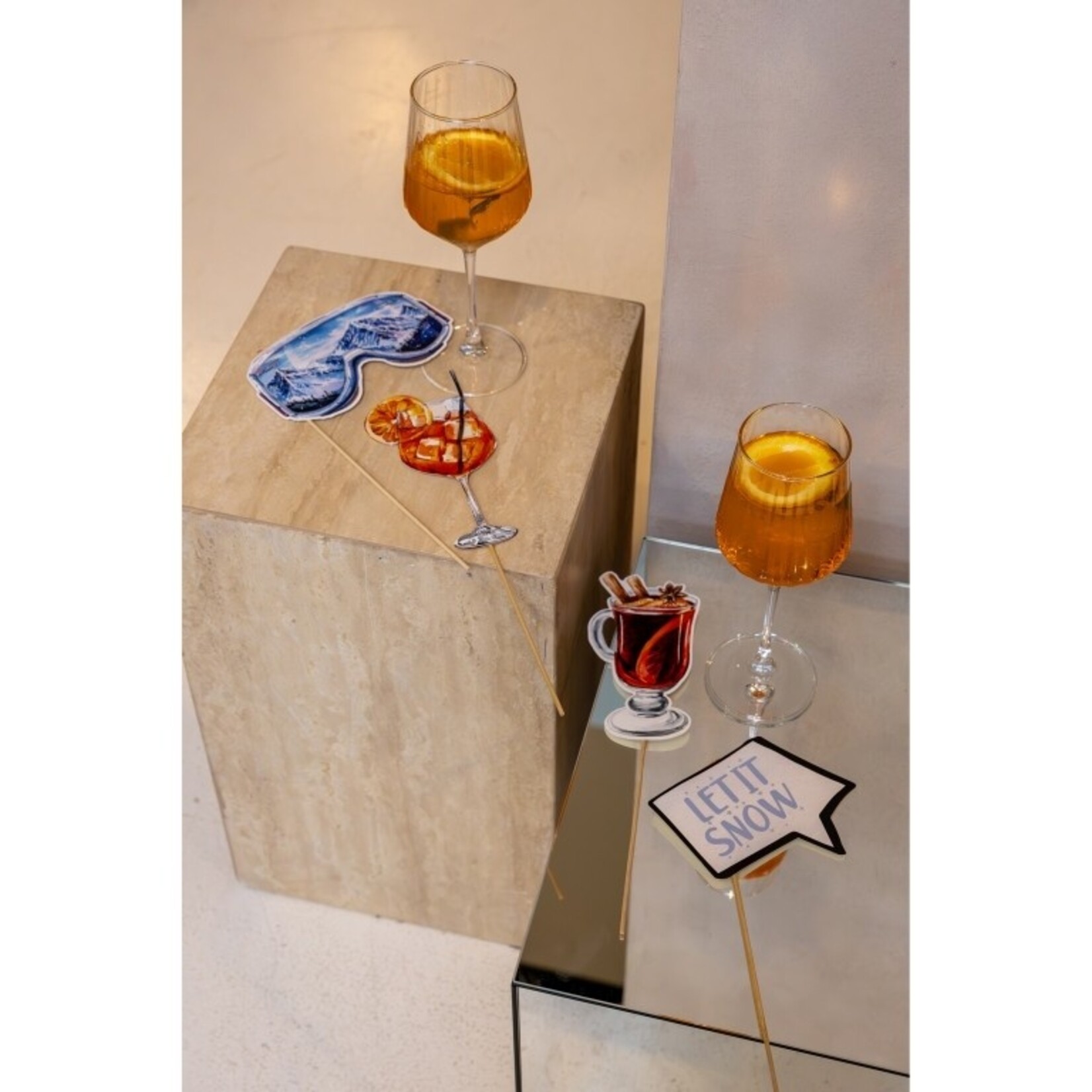 Wijnglazen (rood) ELIN - Glas - Transparant - Set van 2