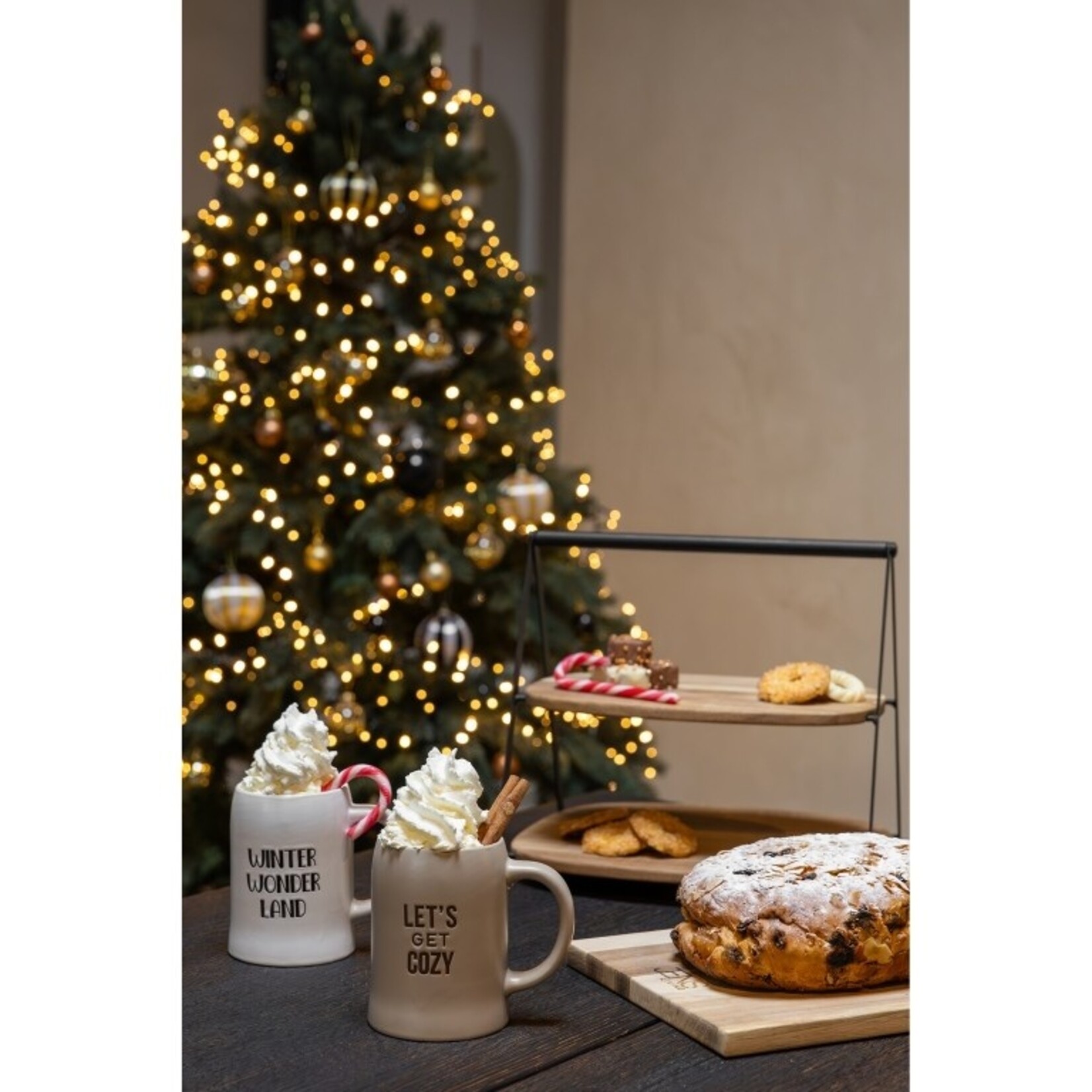 Etagère (opvouwbaar) LINN - Acaciahout/Metaal - Bruin/Zwart -  28 x 24,5 x 25,6 cm