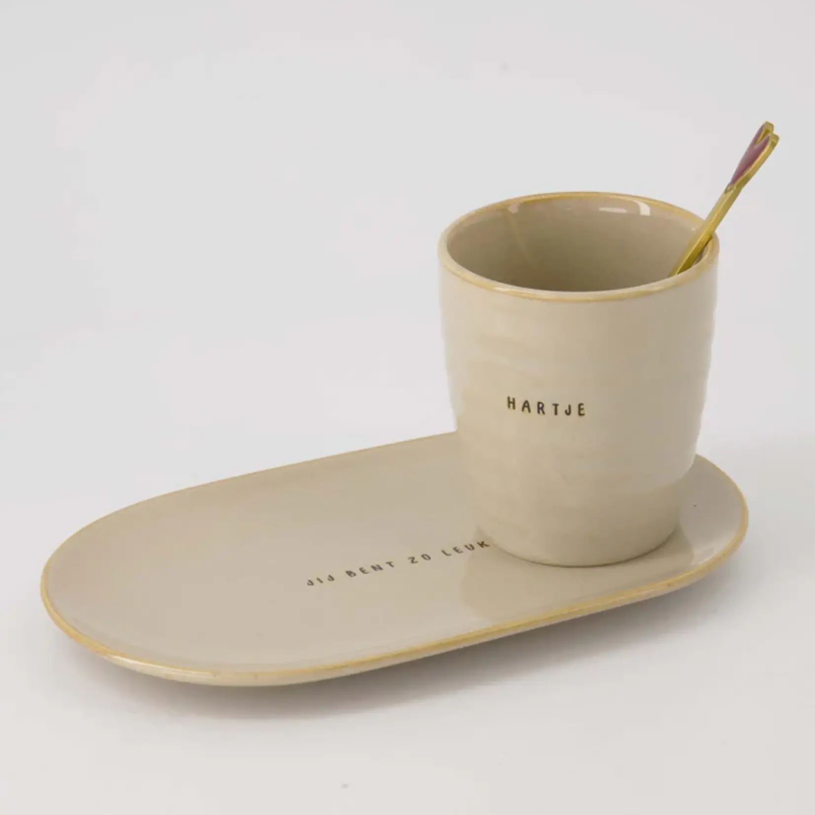 Zusss Mok (koffie) - "Hartje" - Zand - Ø7,5x8,5cm