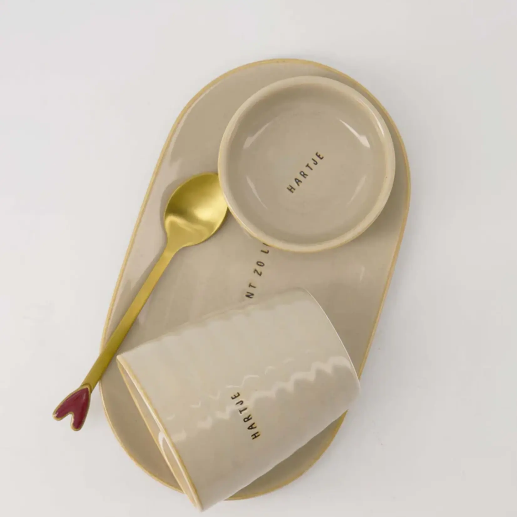Zusss Mok (koffie) - "Hartje" - Zand - Ø7,5x8,5cm