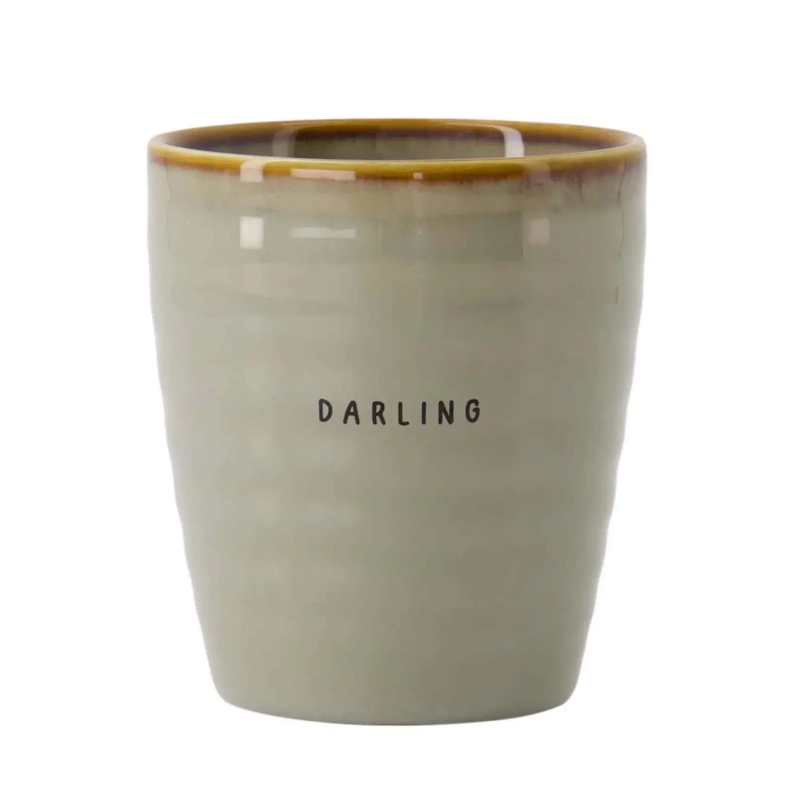 Zusss Mok (koffie) - "Darling" - Grijsblauw - Ø7,5x8,5cm