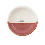Zusss Dipschaaltje - "Smile" - Keramiek - Wit/Burgundy - ∅8x3cm