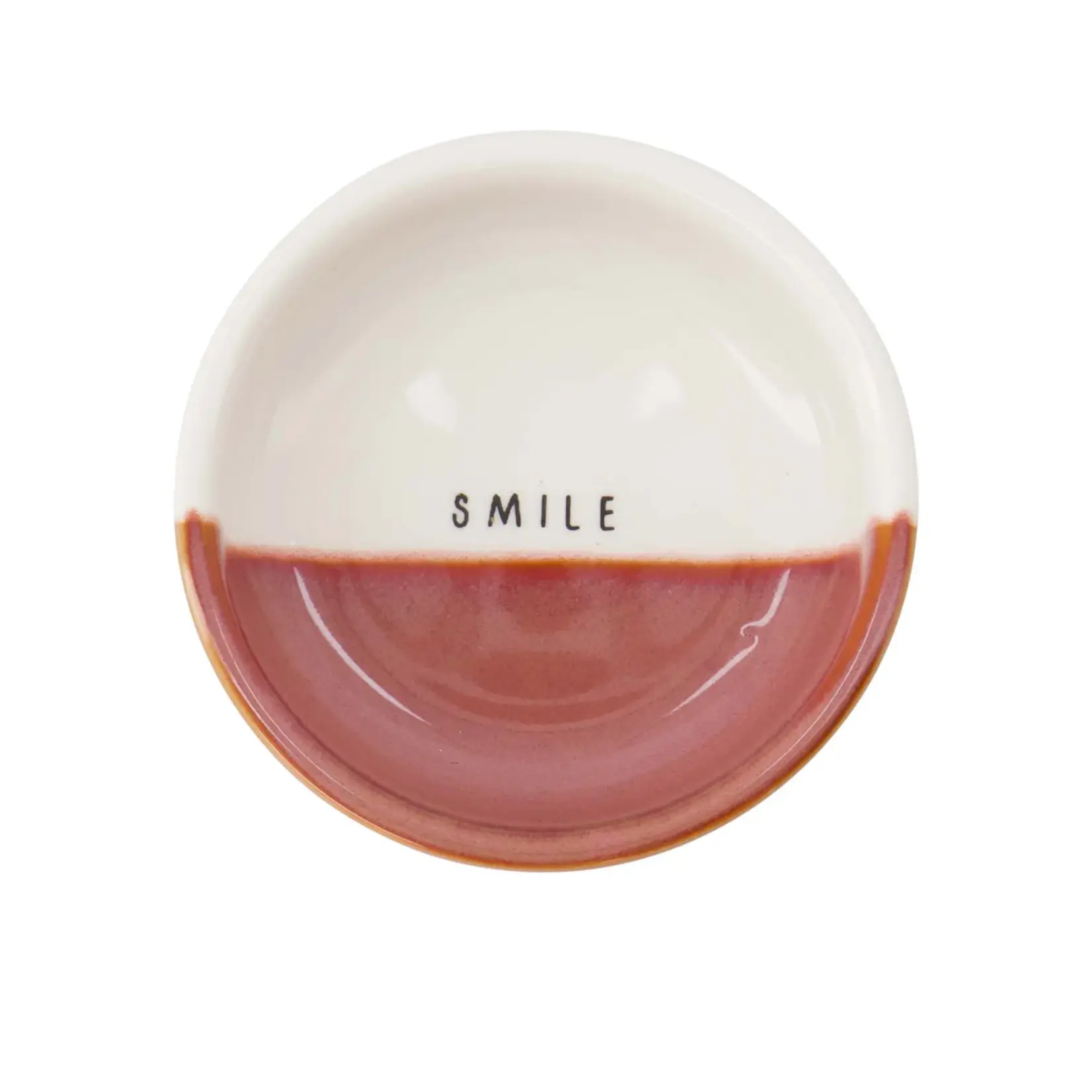 Zusss Dipschaaltje - "Smile" - Keramiek - Wit/Burgundy - ∅8x3cm