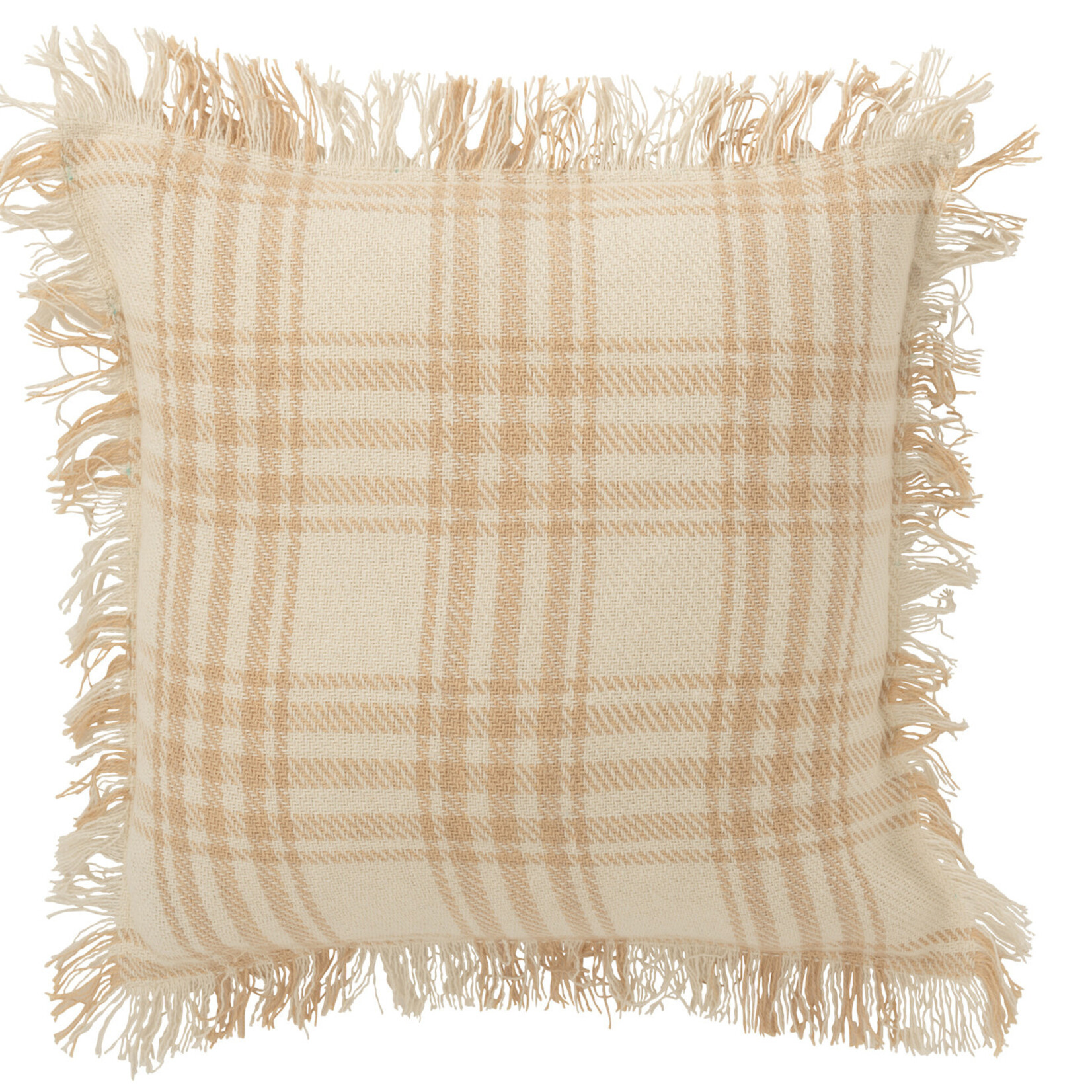 Kussen GERUIT - Katoen/Linnen - Wit/Beige - 45 x 45cm