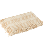 Plaid GERUIT - Katoen/Linnen - Wit/Beige - 130 x 180cm