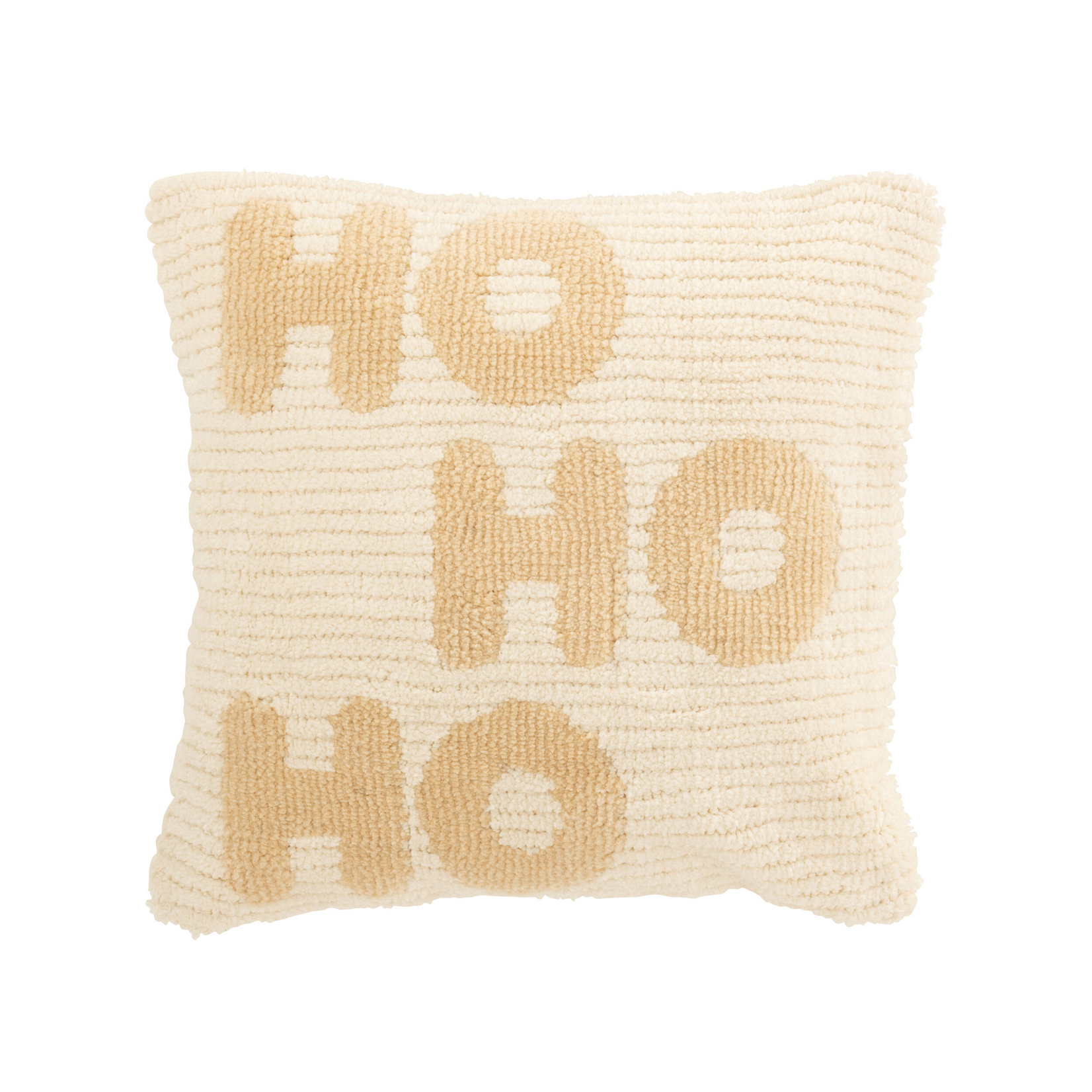 Kussen HOHOHO - Katoen/Linnen - Wit/Beige - 45 x 45cm