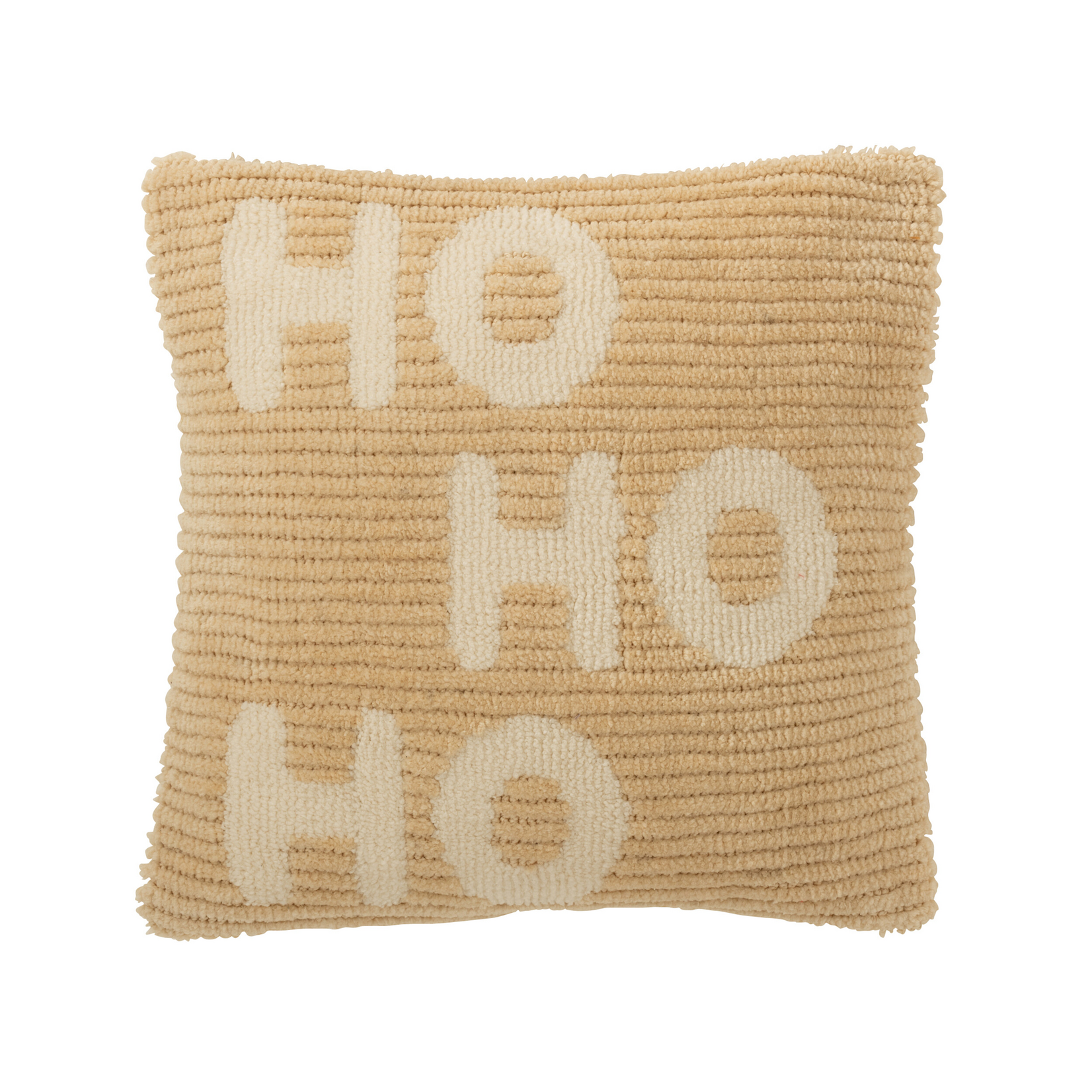 Kussen HOHOHO - Katoen/Linnen - Beige/Wit - 45 x 45cm