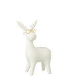 Rendier met bril - Porselein - Wit - (S) 14 x 6 x 20,5cm