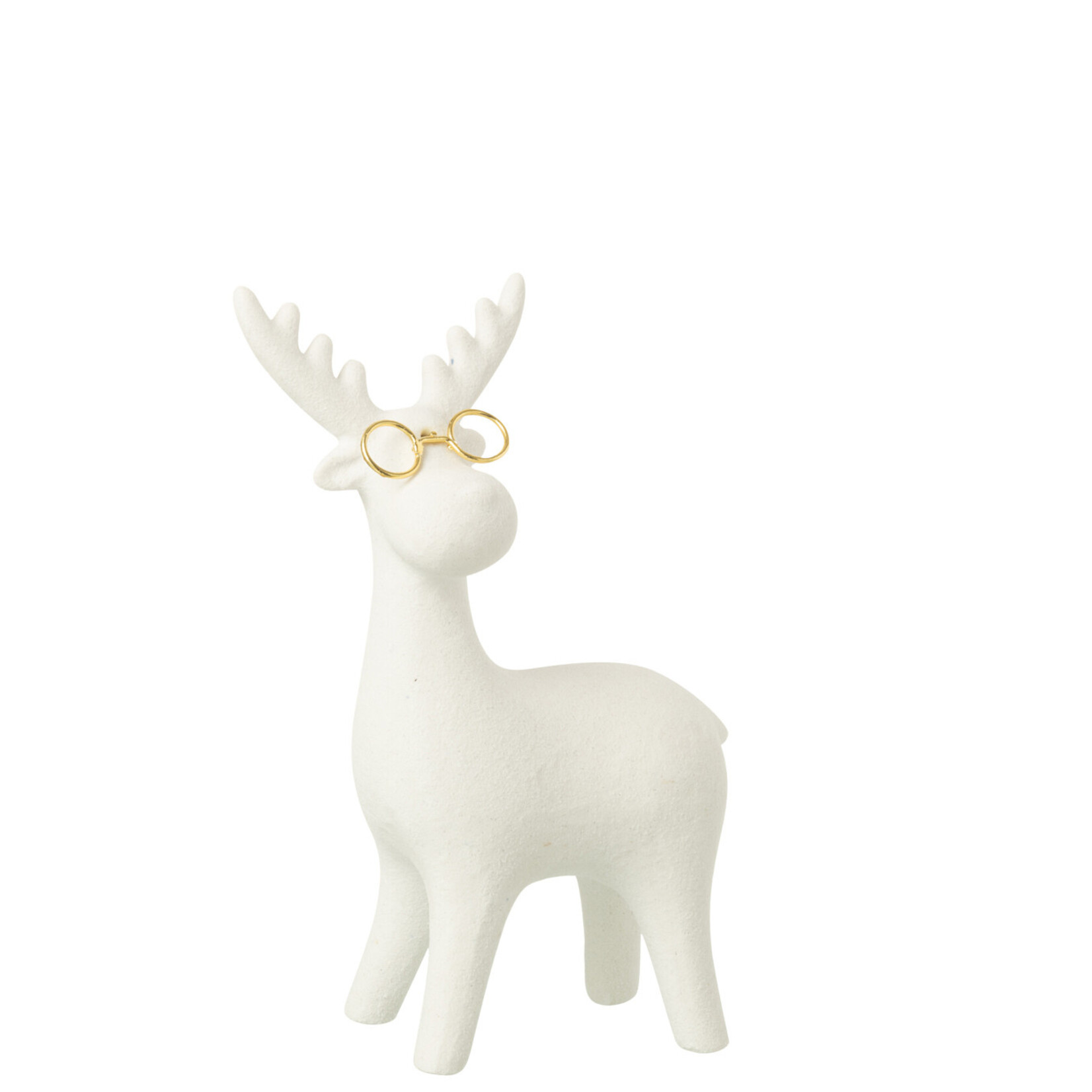 Rendier met bril - Porselein - Wit - (S) 14 x 6 x 20,5cm