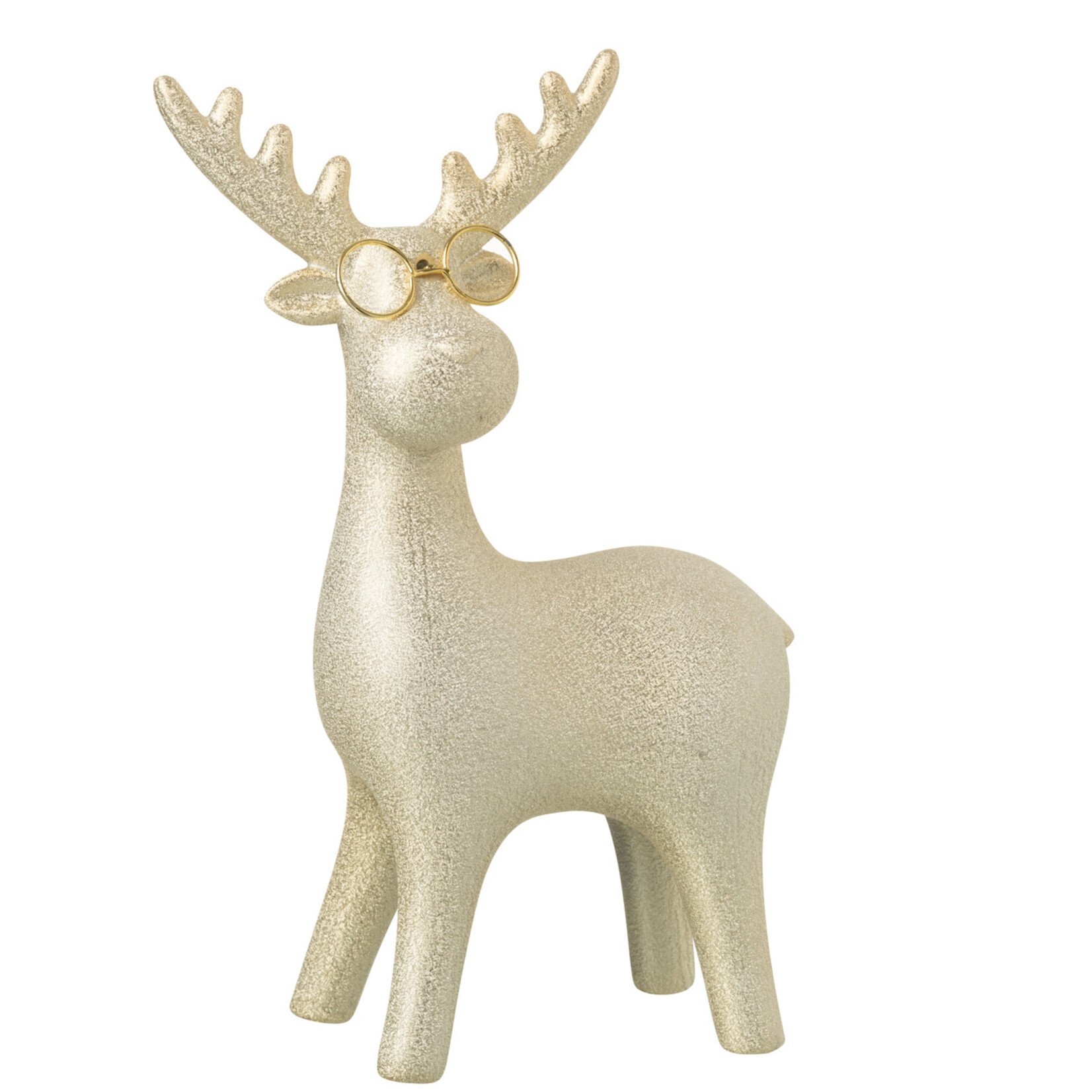 Rendier met bril - Porselein - Goud - (L) 17 x 8 x 25,5cm