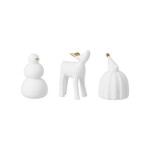 Räder Winter Figuren - Porselein - Wit/Goud -  Set van 3