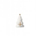 Räder Kerstman met cadeau - Porselein - Wit/Goud - 3,8 x 3,5 x 5,5cm
