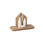 Räder Kerststal  - Hout/Porselein - Naturel/Wit
