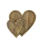 Dienblad HART - Mangohout - Bruin - (S) 15 x 15 cm