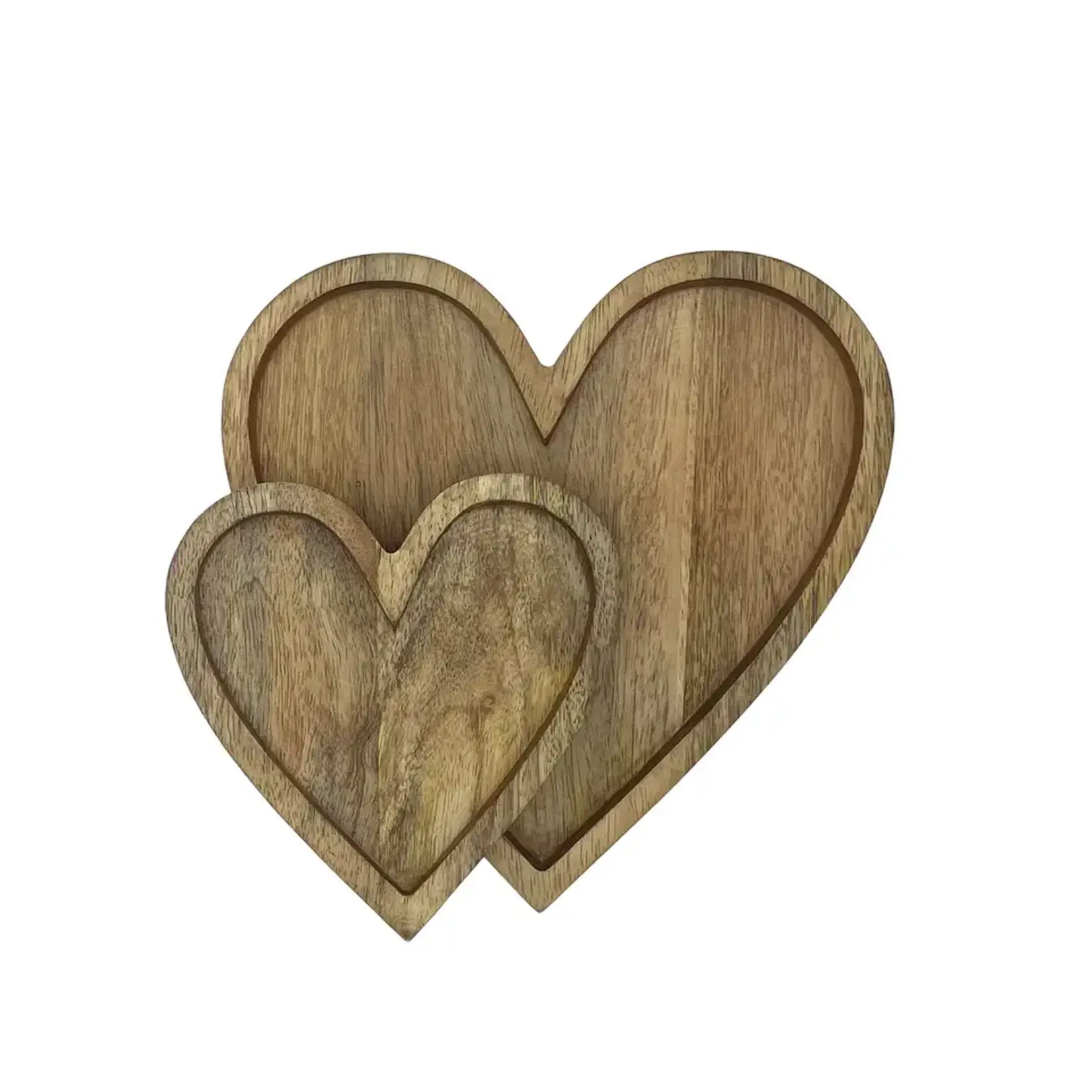 Dienblad HART - Mangohout - Bruin - (S) 15 x 15 cm