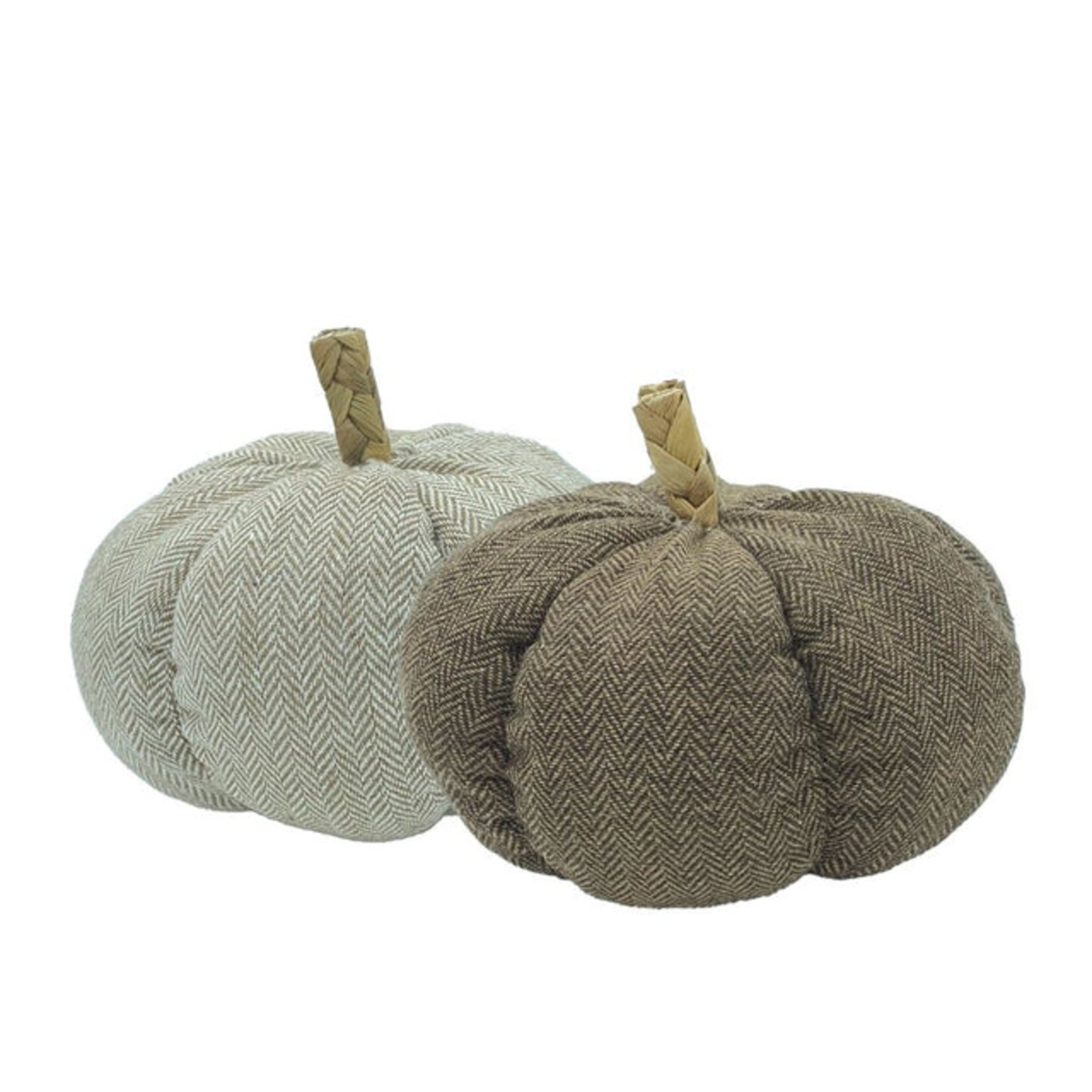 Pompoen - Stof - Beige - Ø20 x 15 cm