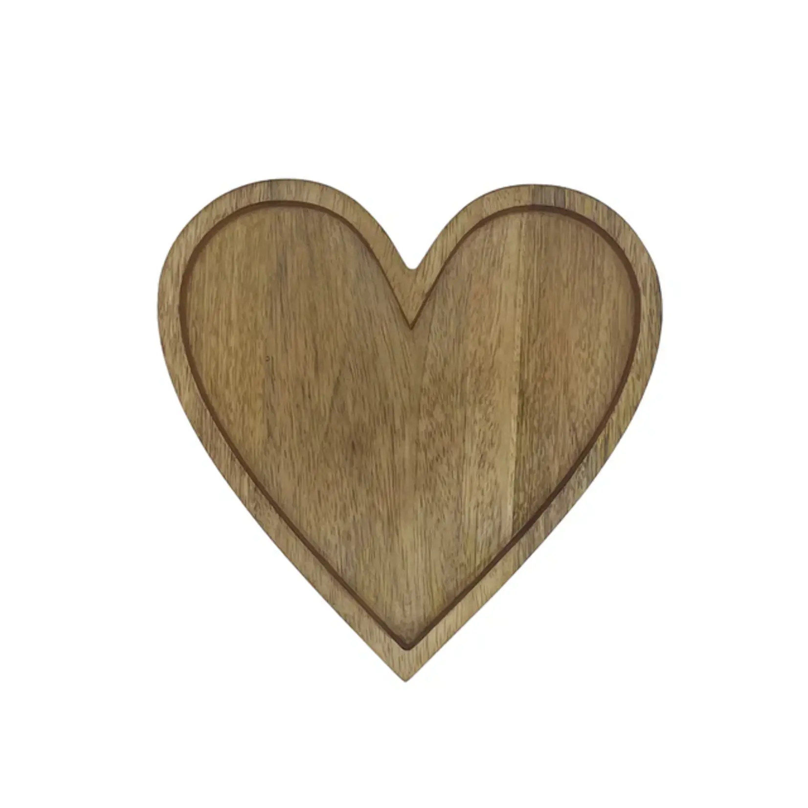 Dienblad HART - Mangohout - Bruin - (L) 22 x 22 cm