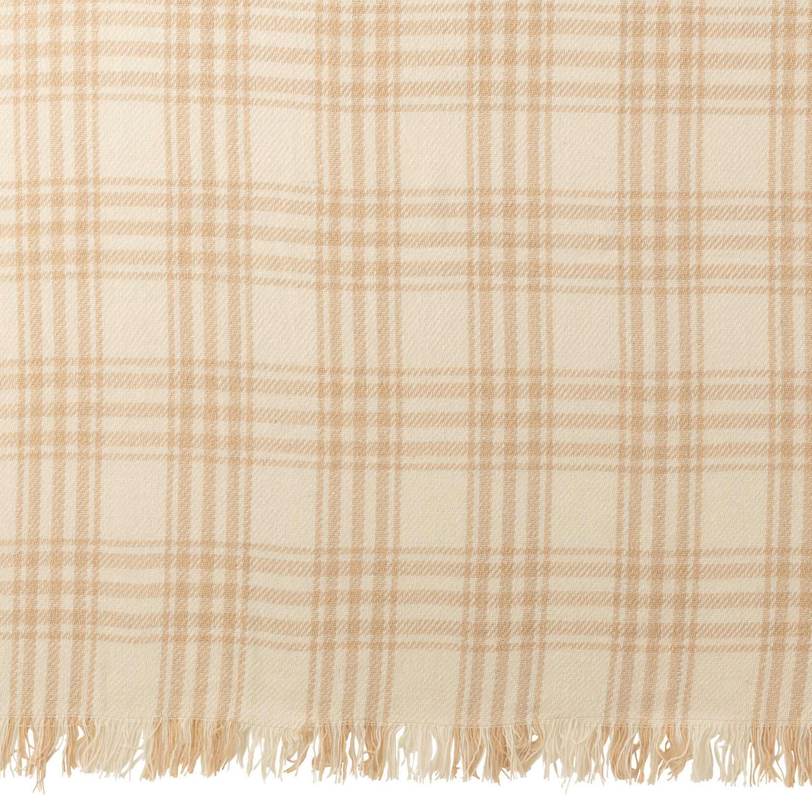 Plaid GERUIT - Katoen/Linnen - Wit/Beige - 130 x 180cm