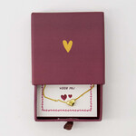 Zusss Armband hartje in schuifdoosje - "Speciaal" - Rood /Goud - Ø8,5cm