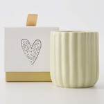 Zusss Geurkaars in doosje - Hartje - Keramiek - Beige - Ø7,5 x 7cm