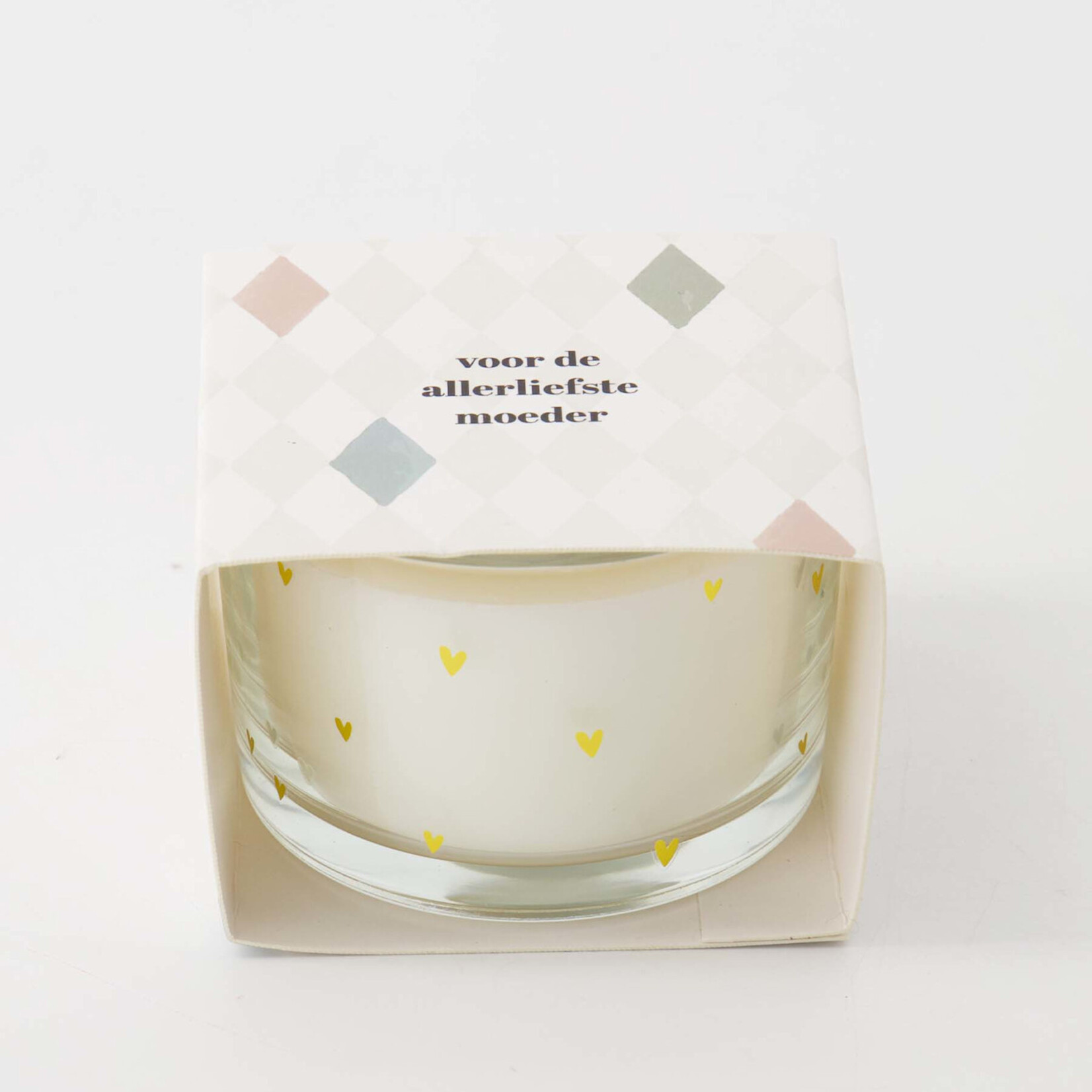Zusss Geurkaars in wikkel - "Voor de allerliefste moeder" - Wit/Goud - Ø7 x 5cm