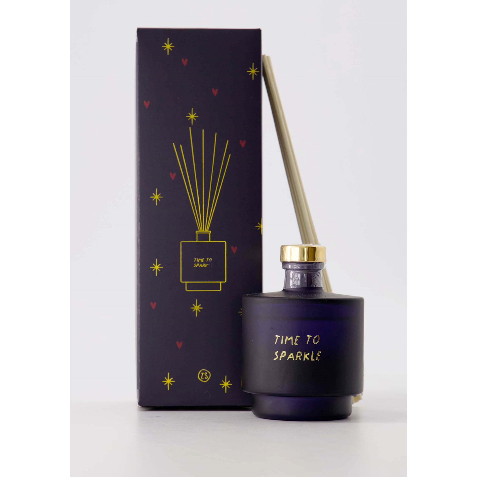 Zusss Geurstokjes - "Time to sparkle" - Donkerblauw/Goud - Ø6,5 x 20cm