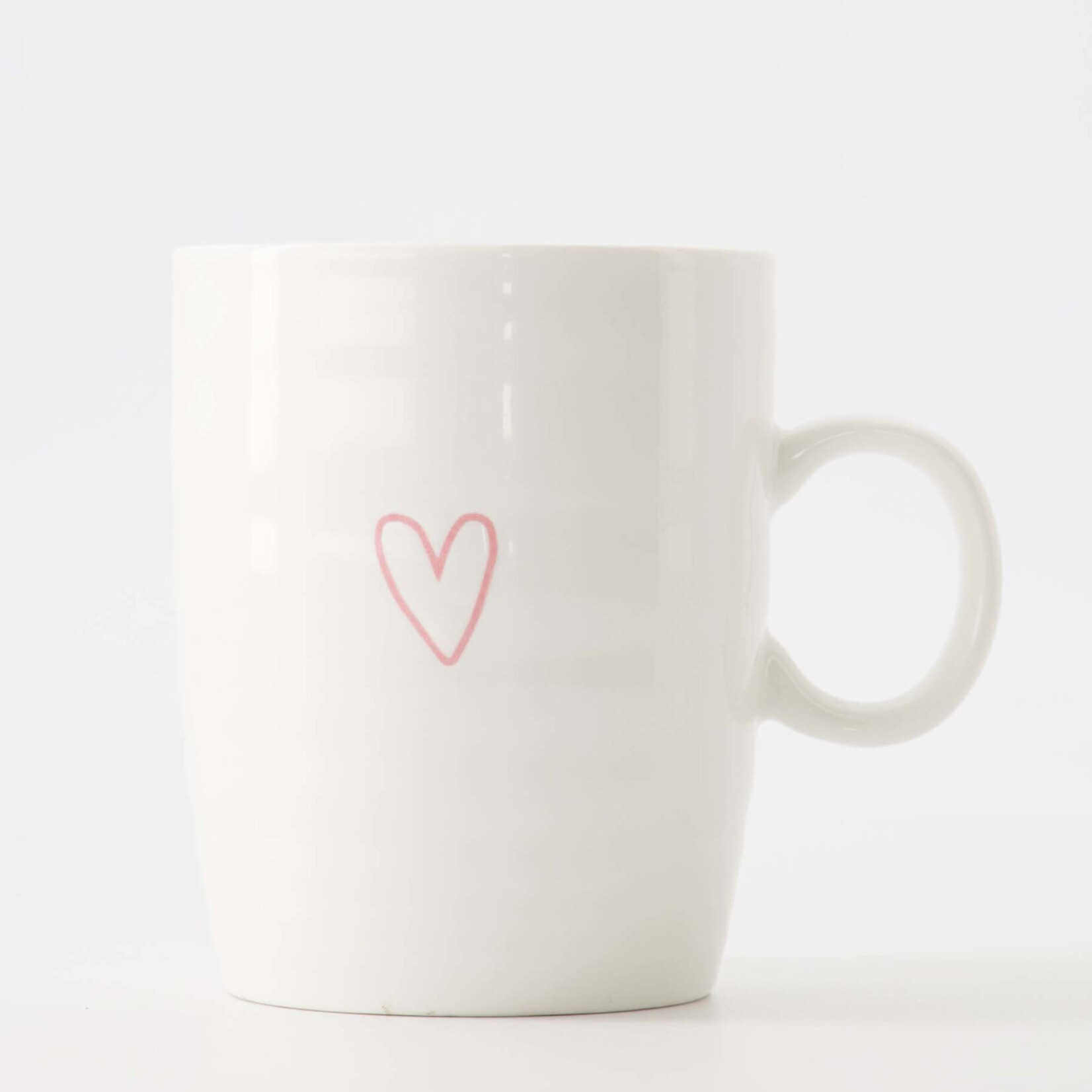 Zusss Mok (Thee) - Open hartje - Wit/Rose - ∅8 x 10cm