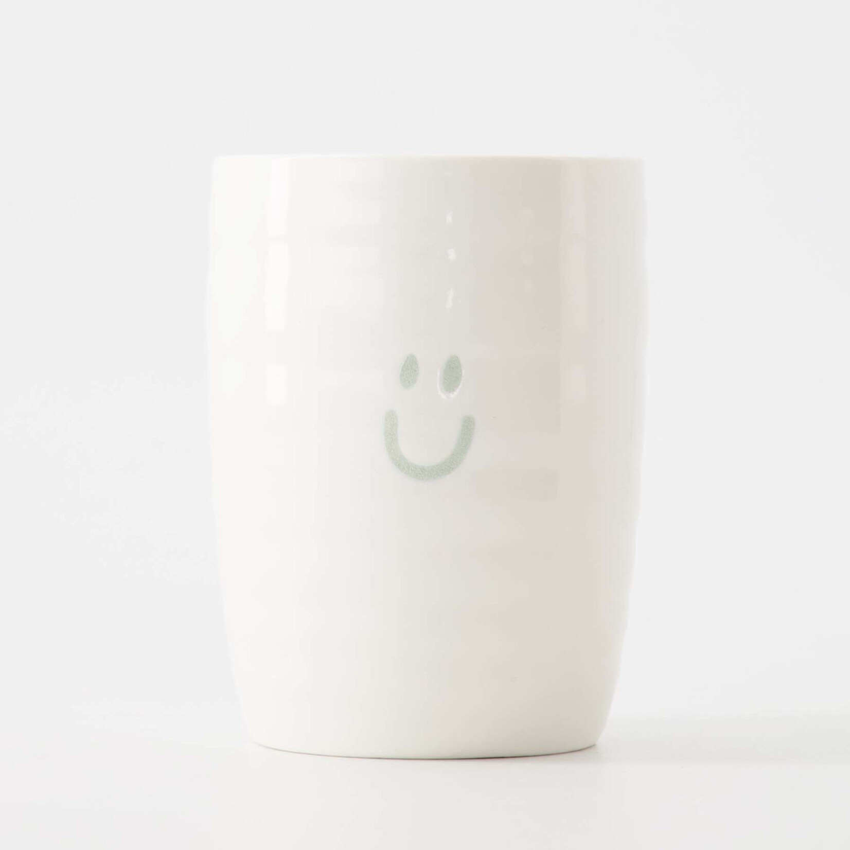 Zusss Mok (koffie) - SMILEY - Wit/Grijsblauw - Ø7 x 9,5cm