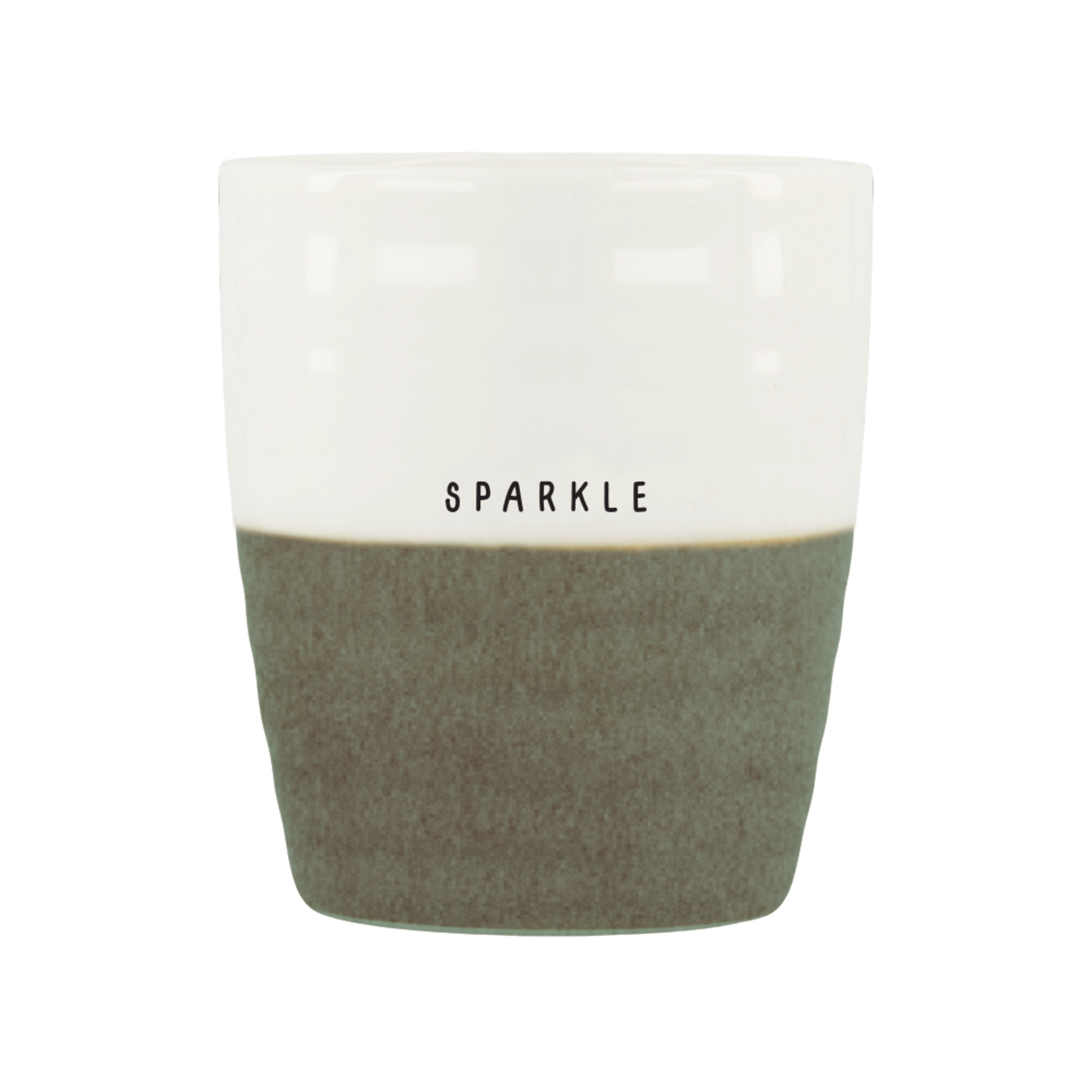 Zusss Mok (koffie) - "Sparkle" - Wit/Donkergroen - Ø7,5 x 8,5cm