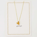 Zusss Ansichtkaart met ketting - "Jij bent goud" - Hart - Goud/Wit