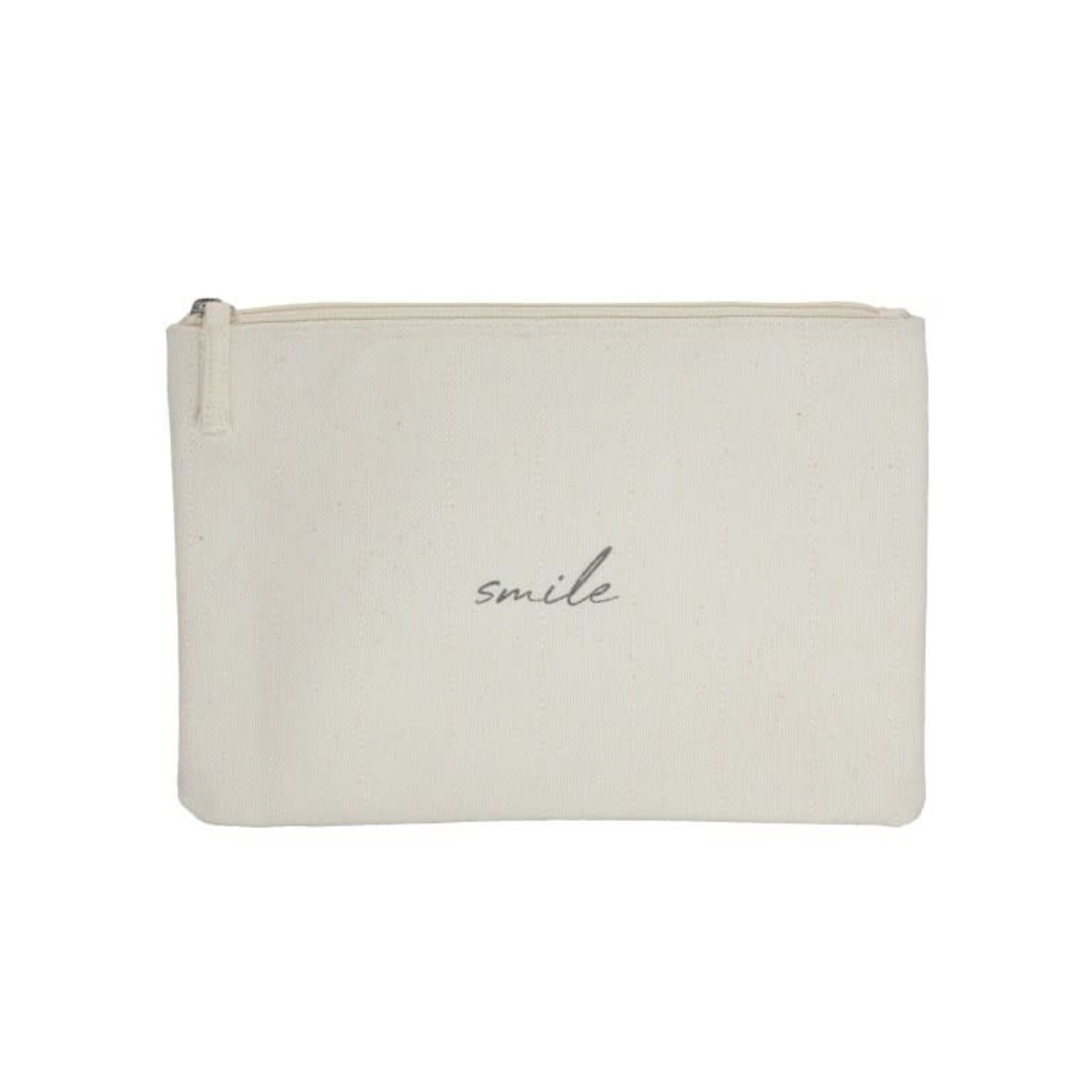 Toilet-/Make-up tas MARIT - "Smile"- Katoen - Naturel - 22 x 14 cm
