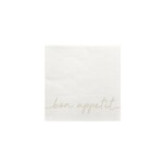 Servetten "Bon appetit" - Wit - 25 x 25cm