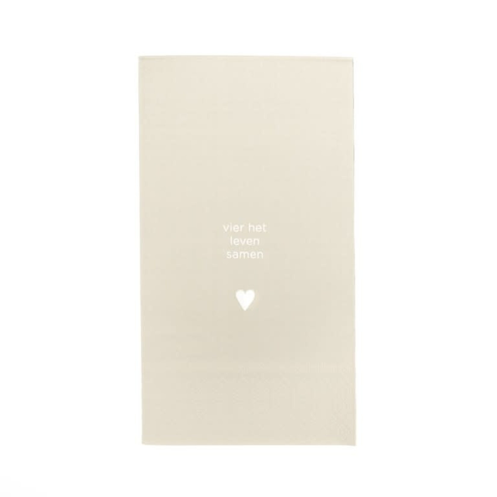 Servetten "Vier het leven samen" - Beige - 33 x 40 cm