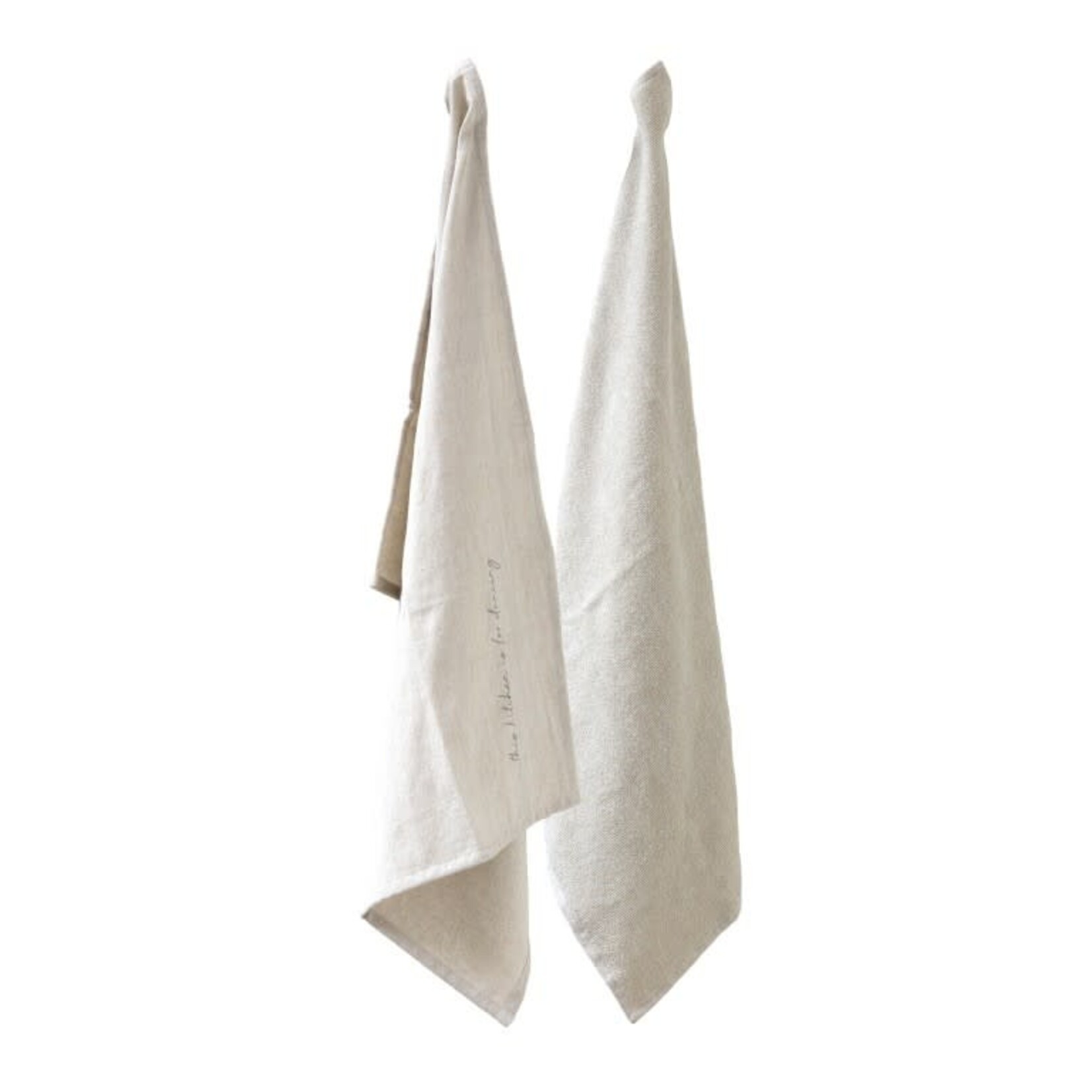 Hand-/Theedoeken set KARIN - "This kitchen is for dancing" - Naturel - 70x50cm