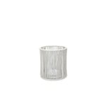 Theelichthouder TIMON - Rond - Metaal/Glas - Wit - Ø9 x 10cm