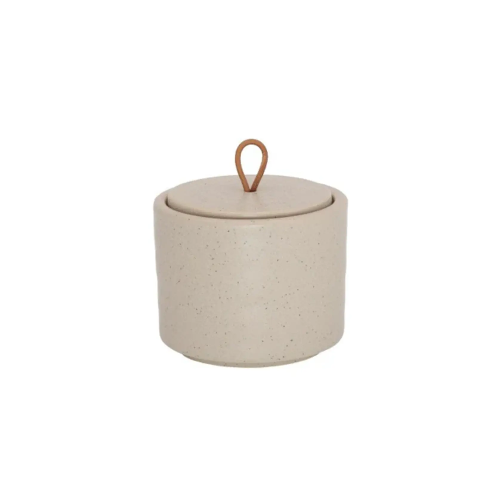Voorraadpotje SILKE - Keramiek - Taupe - (L) Ø12 x 12 cm