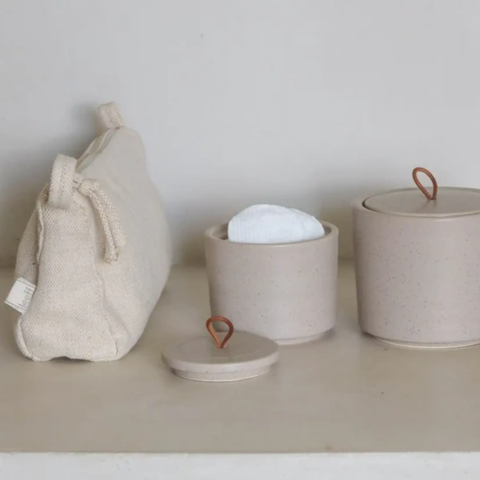 Voorraadpotje SILKE - Keramiek - Taupe - (L) Ø12 x 12 cm