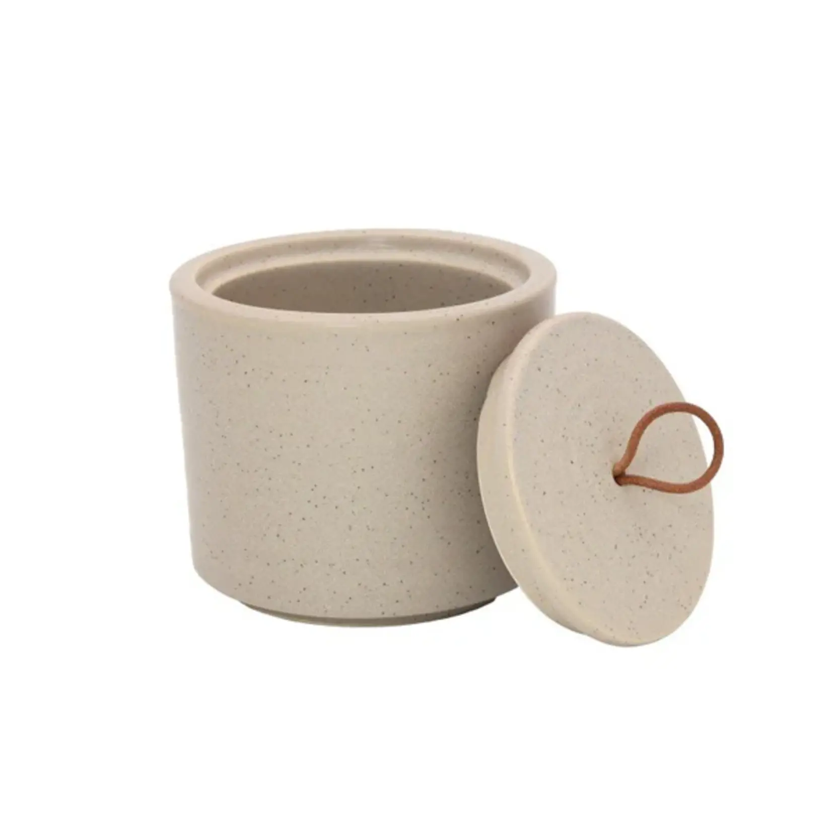 Voorraadpotje SILKE - Keramiek - Taupe - (S) Ø10 x 8 cm